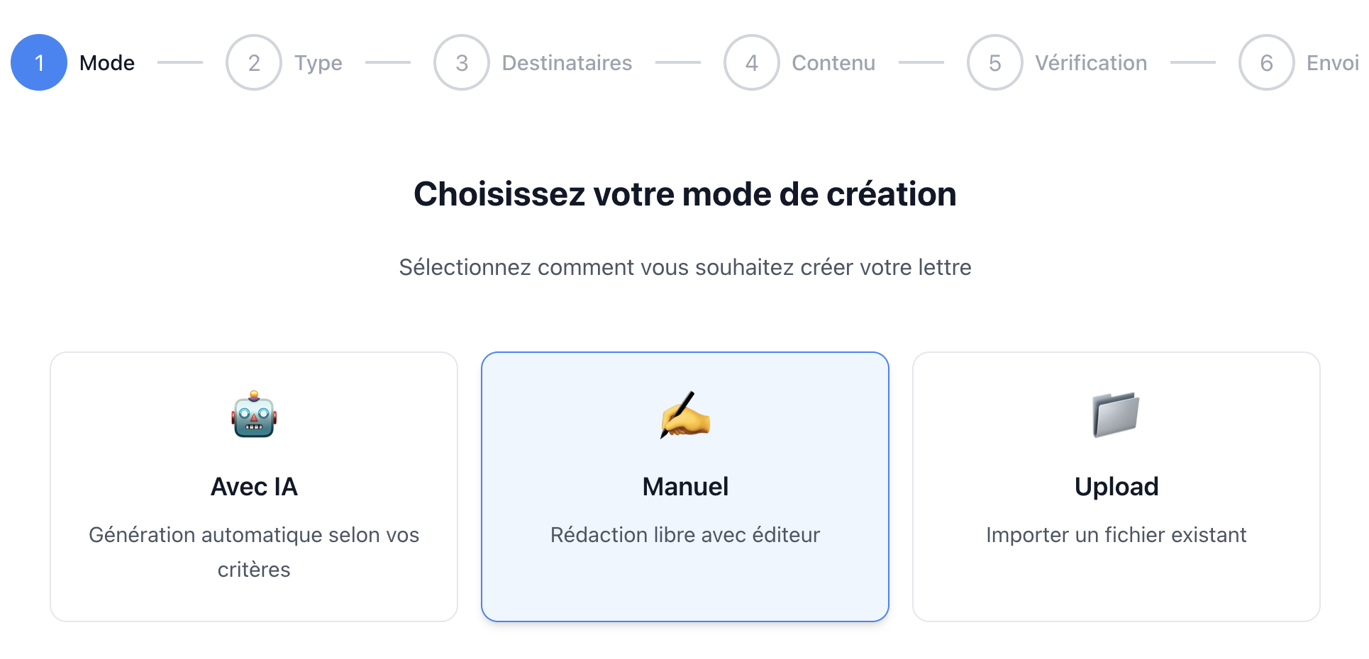 Interface de redaction NextLetter